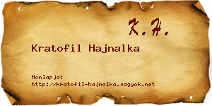 Kratofil Hajnalka névjegykártya