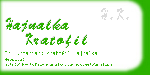 hajnalka kratofil business card